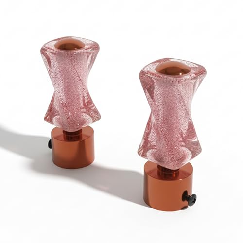 Image of Atlantic Curtain Rod Finials Set of 2, Decorative Textured Resin Finials with Rose Gold Finish for Standard Drapery Rods