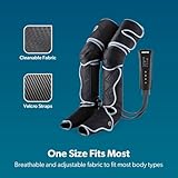 GEEPAS Leg Massager with Air Compression | 3-in-1 Foot Calf Thigh Massager with Hand-held Controller 3 Modes 3 Intensities | Massage Boots for Circulation Pain Relief & Relaxation | 20 Min Timer Black - Image 8