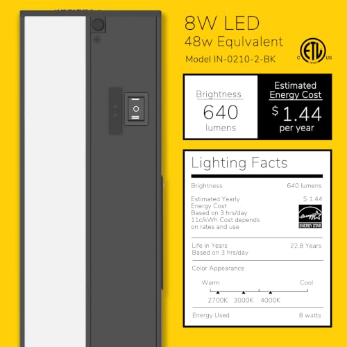 Image of GETINLIGHT 18-Inch Linkable 3CCT LED Under Cabinet Light, Hardwired /Plug-in