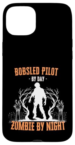 Bobsled Pilot by Day Zombie by Night 面白い ハロウィン 不気味 スマホケース iPhone 15 Plus 用
