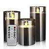 Bougies a Led, Lot de 3 Bougie Led Flamme Vacillante, Bougie Sans Flamme de 300 Heures Avec Bougies de Télécommande Minuterie, Décoration D’ambiance Intérieure & Extérieure pour Noël, Mariage, Fête