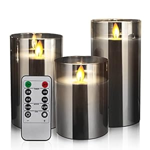 Bougies a Led, Lot de 3 Bougie Led Flamme Vacillante, Bougie Sans Flamme de 300 Heures Avec Bougies de Télécommande Minuterie, Décoration D’ambiance Intérieure & Extérieure pour Noël, Mariage, Fête