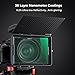 Mini Matte Box & 4'' x 5.65'' Square Blue Streak Filter Kit, Carbon Fiber Top Flap DSLR Matte Box with 5 Adapter Rings