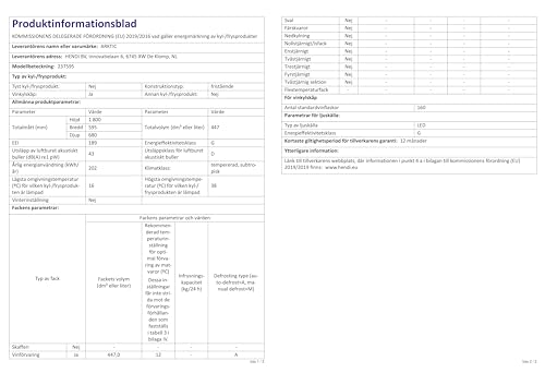 HENDI Weinkühlschrank, mit 2 Zonen, Getränkekühlschrank, Platz für 160 Flaschen, 447L, 220-240V, 150W, 595x685x(H)1795mm