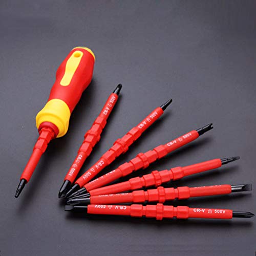 Conjunto de 7 chaves de fenda Yardwe com chave de fenda cruzada e chave de fenda de aço magnético