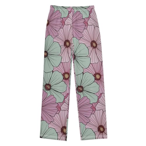 J JOYSAY Cosmos Blossom Floral Mauve Pajamas Pants Soft Long Pajama Bottoms Lounge Sleep Pants Size S-XL