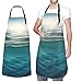 GFLFMXZW Apron for Women Men Waterpoof Aprons Sea background Adjustable Bib Work Aprons for Dishwashing