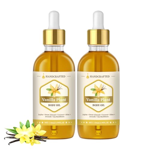 Vanilla Body Oil with Coconut Oil, Vanilla Body Lotion for Skin Radiance, Glow & Firming, for Women & All Skin Types, 118 ml 2Pack