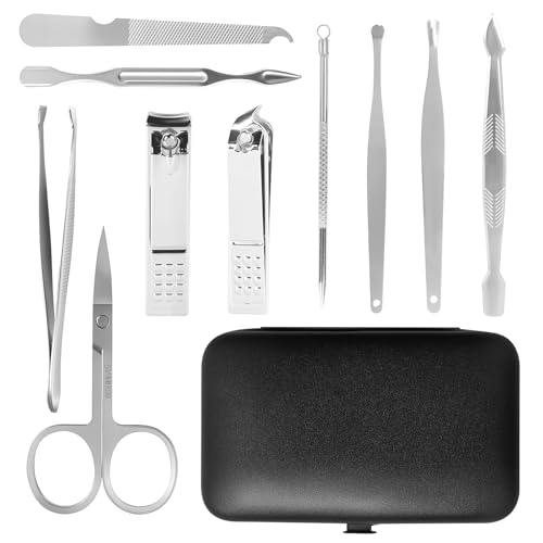 Nail Clippers Set, 10 Piece Manicure Set & Pedicure Kit, Fingerna...
