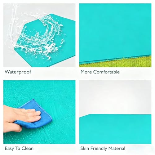 Image of Playard Mat, Compatible with Regalo My Play Play Yard, Self Inflatable Comfortable with Carry Case - Blue