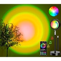 Sunset Lamp de Sol con Control de Aplicacióne,LED Lampara Atardecer,Luz de Sunset Light Totalmente Metálica en un Millón de Colores Adecuada Para Transmisión en Vivo,Fotografía, Fiestas