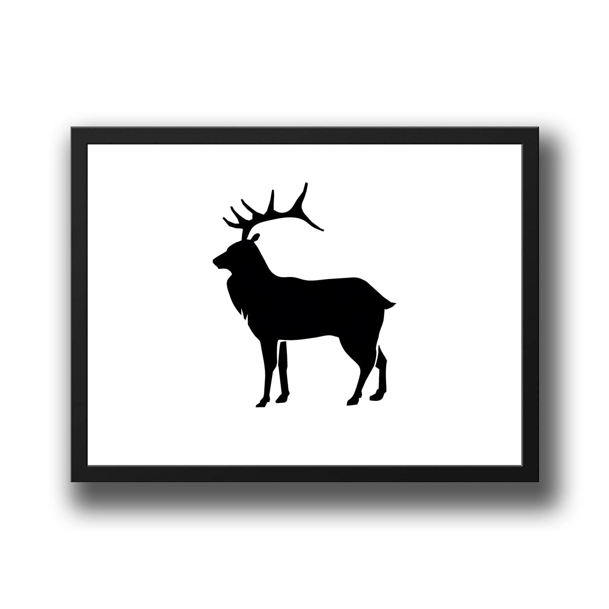 Huuraa Poster Deer Silhouette Decorative Wall Picture Size A2 420 x 594 mm with Motif for All Animal Friends Gift Idea for Friends and Family