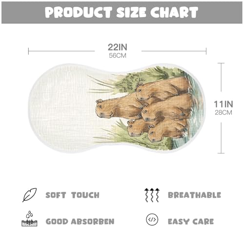 Bolaz Baby Burp Cloths 2 Pack,Capybaras Pattern3,Feeding Cloths Face Towel Super Absorbent Soft Cotton Burping Rags Feeding Bibs3