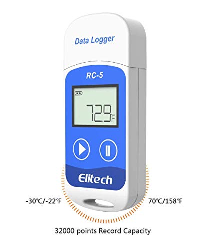 Image of 1-Day Dispatch Multiuse Temperature Data Logger /Thermal Mapping (Range:-30c to 70c) for Vaccine Box, Pharma, Refrigerator, Warehouse with Calibration Certificate Model: Elitech RC5