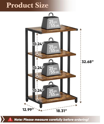Ardier 4-Tier Media Storage Stand, Audio Media Rack for Living Room, Gaming Room, Music Studio, Wooden Game Console Shelf for TV Accessories/Audiovisual Equipment/Optical Disc/PS4, Black - Thumbnail 2
