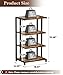 Ardier 4-Tier Media Storage Stand, Audio Media Rack for Living Room, Gaming Room, Music Studio, Wooden Game Console Shelf for TV Accessories/Audiovisual Equipment/Optical Disc/PS4, Black