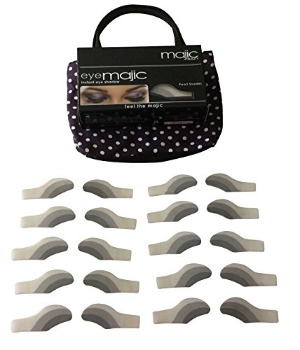 Instant Eyeshadow 3 Color Blend Apply In Seconds & Mini Tote Bundle (10 Pair Set, Silver Lining - #01 Pearl)