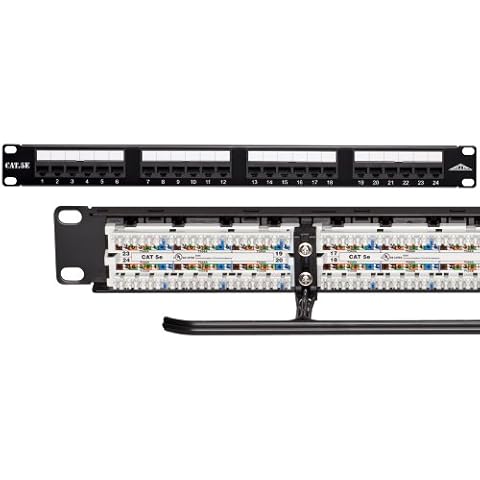Allen Tel Products AT55B-PNL-24 24 Ports, 568A / 568B Wiring, 1 Rack Unit, 110 Termination Category 5e Patch Panel Cover