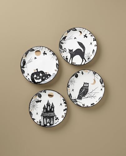 Image of Lenox Haunted Halloween 4-Piece Accent Plates, Appetizer Plate Set for 4