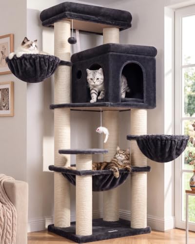 Image of Globlazer Cat Tree Tower with 12 Extra-Thick Full-Sisal Scratching Posts
