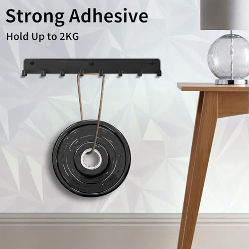 1 x Schlüsselbrett mit 8 Haken, Schwarz Schlüsselhalter für Wandhaken, Schlüsselhaken, Schlüsselboard, Schlüsselleiste für Küche Schlafzimmer Wohnzimmer Badezimmer Schlüssel Wandlagerung Organizer