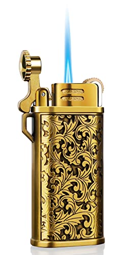 Jet Torch Cool Lighter With Vintage Metal Design, Unique Box For Festival Gifts, Refillable Windproof Lighters For Smoking And Candles Multi-Use, Portable Lighter For Traveling, Camping Outdoors #TOP19