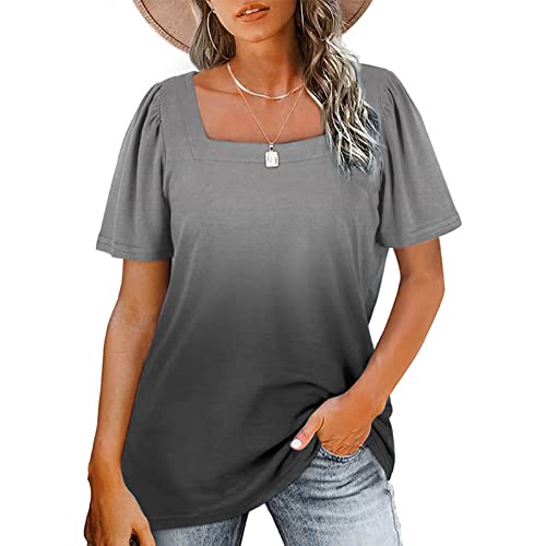 Camiseta feminina manga curta gola coração decote quadrado gola redonda blusa casual camisa meninas