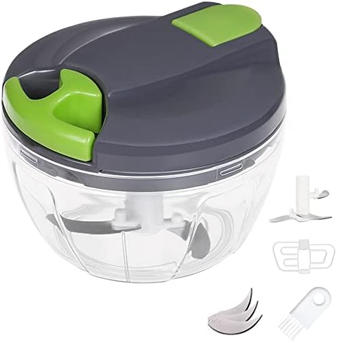 Bugucat Manual Food Chopper 520ML,Food Processors with Cover and Handle,Portable Chopper Shredder,Quick Hand Crusher for Vegetables,Garlic,Parsley, Herb & Onions