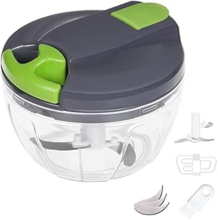 Bugucat Manual Food Chopper 520ML,Food Processors with Cover and Handle,Portable Chopper Shredder,Quick Hand Crusher for Vegetables,Garlic,Parsley, Herb & Onions