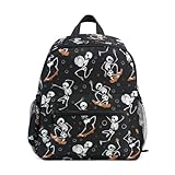 GuoChe Mochila deportiva para niños, diseño de esqueleto bailando feliz Halloween, color negro, con cordón, Skeleton Dancing Happy Halloween Negro, S