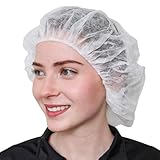 Esshogo 100 Stück 52 CM Einweg Haarnetz, Haarnetz küche, Shampoo-Hauben, Elastische Kochmütze, Hygienehauben Vlieshauben, Einweghauben Kopf, Med Schwesternhauben, Einweghauben Kopf
