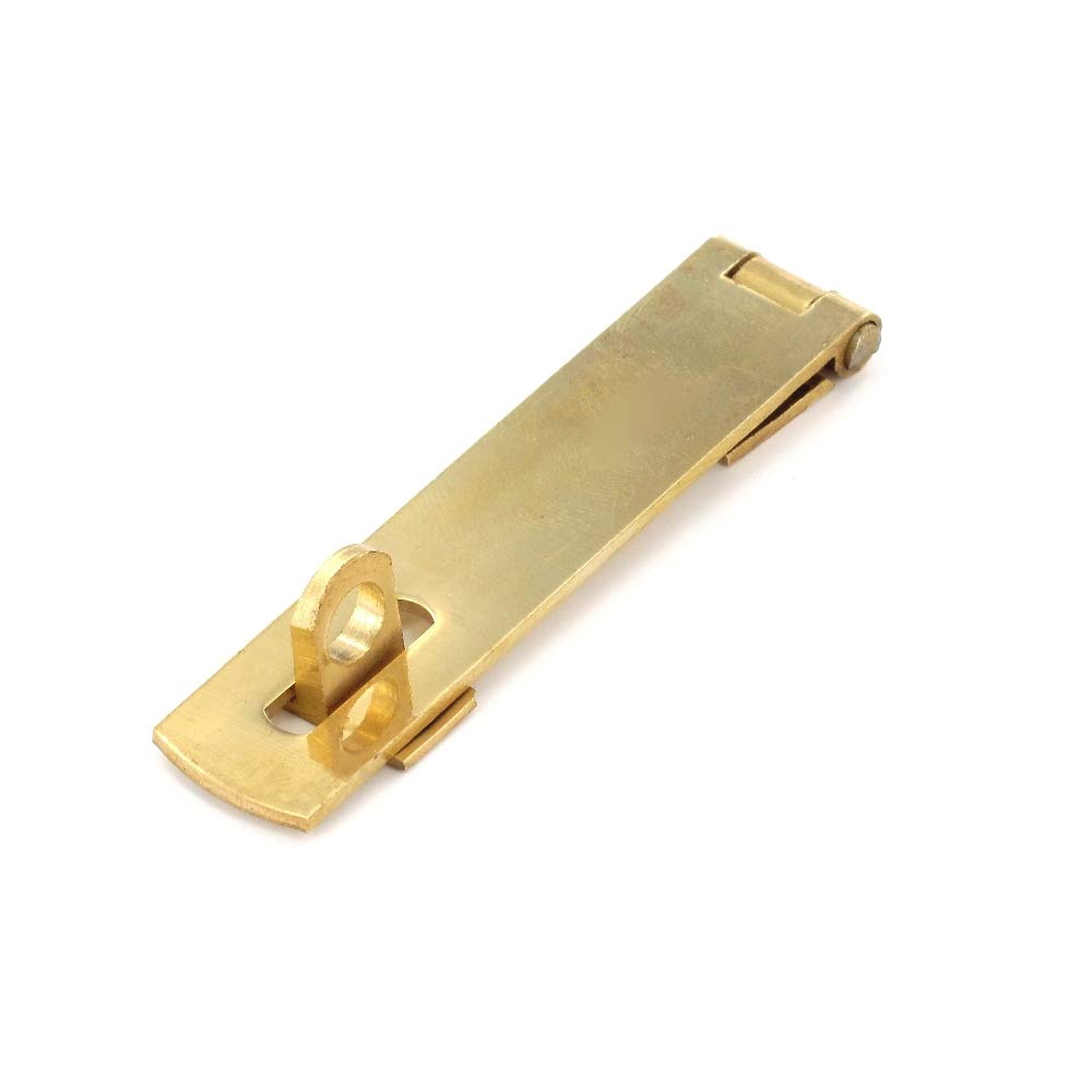 Pair of Solid Brass Hasp & Staple for Cupboard/Cabinet Door – 2 x 75mm
