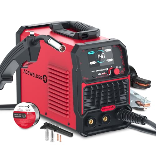 Image of ACEWELDER 140A Gasless Flux Core MIG Welder /Lift TIG /Stick 3 in 1 Welding Machine 110V Portable IGBT Inverter Synergy Welder Machine