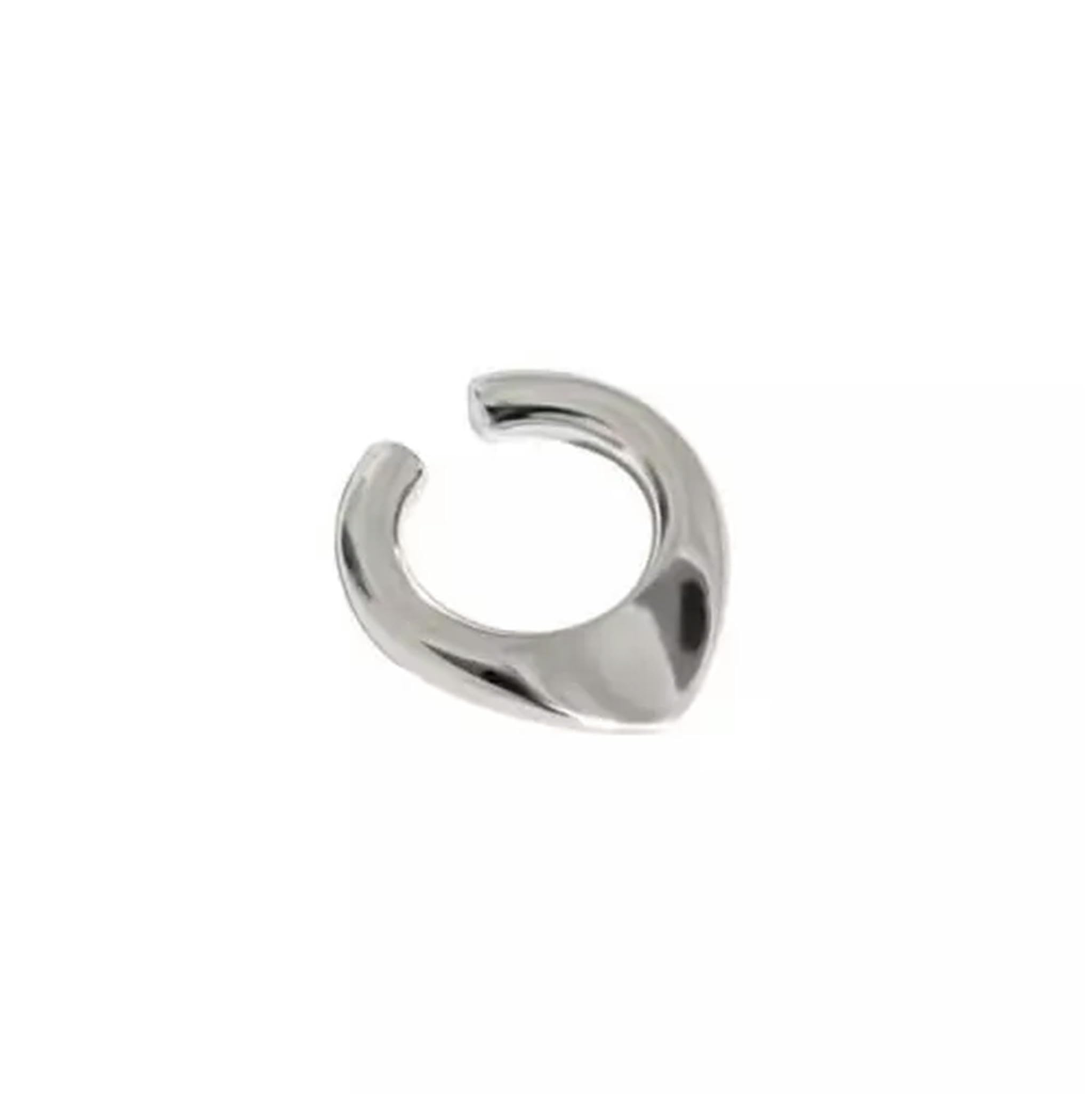 Pendiente de aro de Plata de Ley con Forma Irregular para Mujer, A1326-A, 1 aro pequeño Individual, Dorado