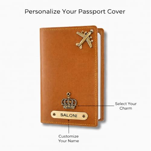 Image of Vegan Leather Family Travel Gift Set, Tan, Large Travel Organizer, Medium Pouch, 2 Passport Covers, 2 Luggage Tags in Gift Box (Tan)