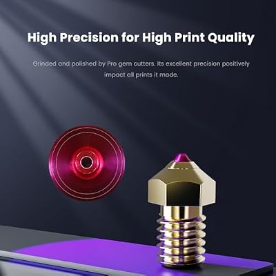Ruby Nozzle 0.6mm for Bambu Lab P1P / P1S / X1 / X1C 3D Printer Upgrade TZ2.0 Hotend, Hardened & Abrasion Resistant