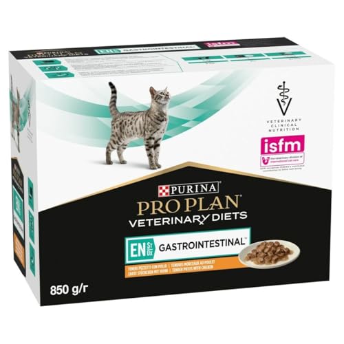 Purina Pro Plan Veterinary Diets Cat EN Gastrointestinal Chicken 10 x 85g Digestive Support Wet Food for Cats
