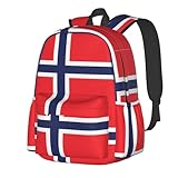 SEOCKA Norway Norwegian Flag Laptop Commuter Backpack Shoulder Bag Casual Back Pack Daypack Bags With Side Pockets For Work Travel Daily Use