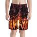VAFZASC Boys Quick Dry Swimming Trunks Birch Trees Sunset Nature Landscape, Fashion Board Shorts with Drawstring and Pocket for Surfing, 7-8