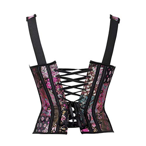 Jutrisujo Corset Bustier Femme Sexy Top Bretelles Jacquard Lingerie Grande Taille Vintage Violet 5XL – vue 3