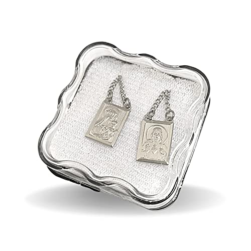 Escapulário Folheado a Prata Nossa Senhora do Carmo Delicado Feminino Masculino