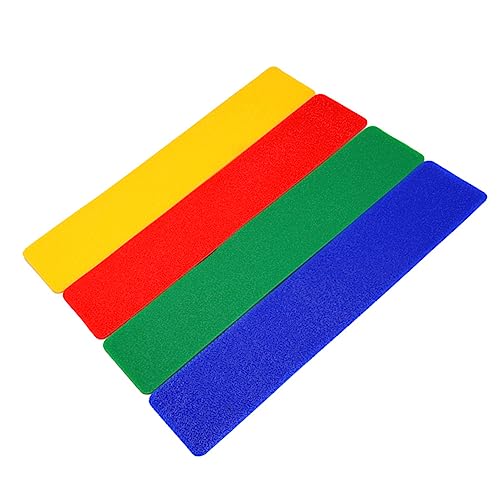 BCOATH 4pcs Anti-Skid Tennis Court Line Stickers High Visibility Ground Markers for Sports Training Red Green Tennis Basketball and More