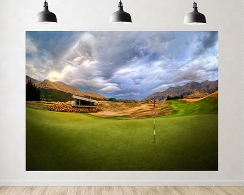 Trykid 15x8ft Lush Green Golf Course Mountain View Backdrop Sports
