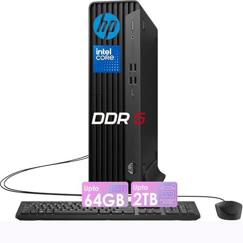 Image of HP EliteDesk 805 G9 Small Form Factor Desktop • 16GB DDR5 RAM • 512GB SSD • Ryzen5 Processor(1.3 Times Faster than Intel i7-1255U) • Dual Display Support(HDMI+DP) • RJ-45 • Windows 11 • Wired KB&Mouse