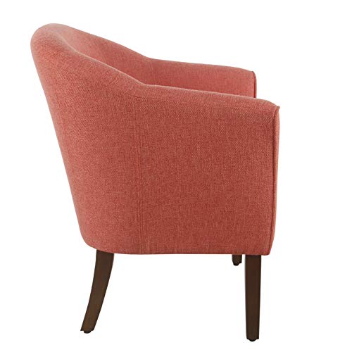Homepop Barrel Shaped Accent Chair, Polyester And Wood, Orange #TOP3
