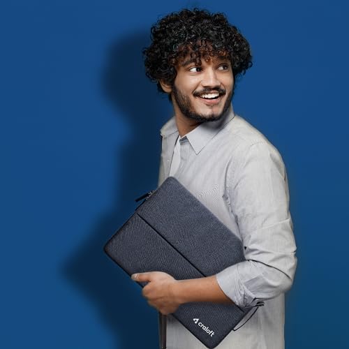 Craloft Polyester Laptop Sleeve Cover Bag Compatible with MacBook 16 Inch with Charger Pouch (Grey_L25) - Image 6