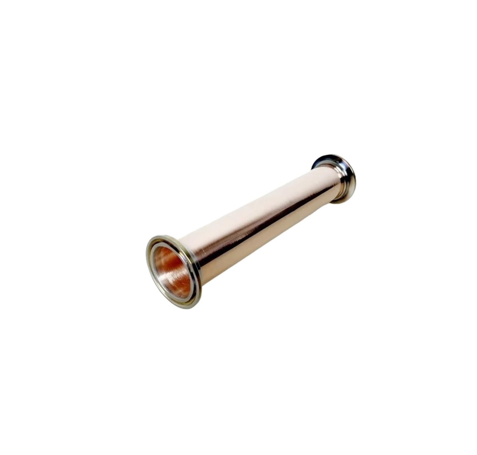 Tubo tubería sanitaria de triple carrete Tubo/tubería sanitaria de cobre de 51 mm (2") de diámetro exterior 64, con triple abrazadera, longitud de 500 mm (20") y espesor de 1,5 mm.