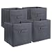 DII Fabric Storage Bins for Nursery, Offices, & Home Organization, Containers Are Made To Fit Standard Cube Organizers (11x11x11") Gray - Set of 4
