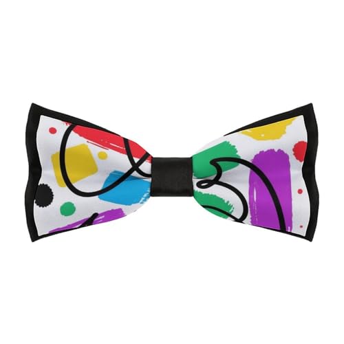 SVEFDOC Men's Paint Splatter Colorful Self-Tie Bow Tie for Party, Christmas, Dinners, Fashion Creative Bow Ties