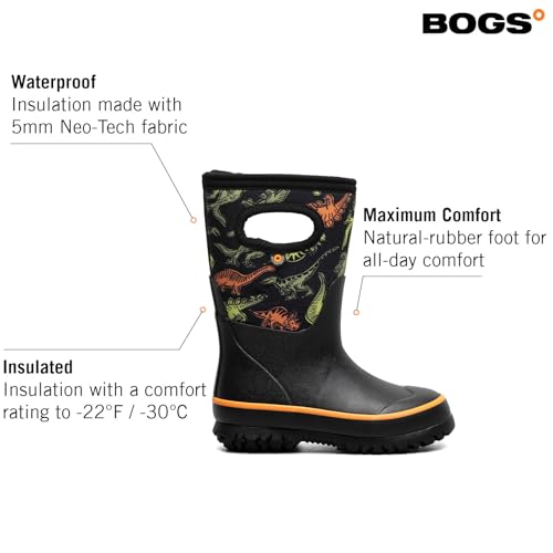 Image of BOGS Grasp Kids Waterproof Rain Boots, Insulated Winter Snow Boots
